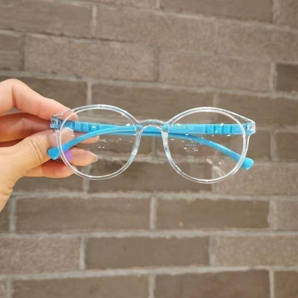Round Anti Radiation Silicone Glasses for Kids 3-12Years Old Computer Anti-blue Light Eyeglasses
