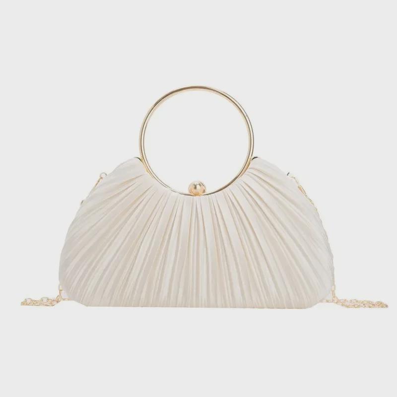 Elegant Pleated Evening Clutch for Women