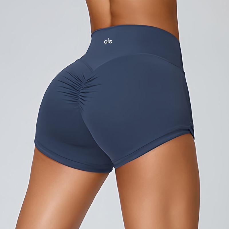 

Aloneadv Nude Feel Peach Hip Yoga Shorts Female Summer Tight Belly Trimming Shorts Summer Running Exercise Workout Pants Tibetan Blue L