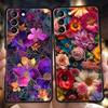 Colorful Flower Phone Case for Samsung Galaxy S24 S23 S22 S20 S21 FE Ultra S10 S10E S9 S8 Plus 5G Silicone Cover Capas Funda Bag