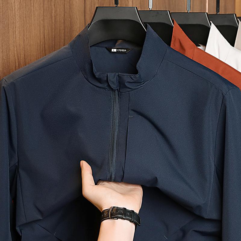 Spring and Autumn Men's Stand-Up Jacket Jacket Business Casual Versatile Zipper Jacket