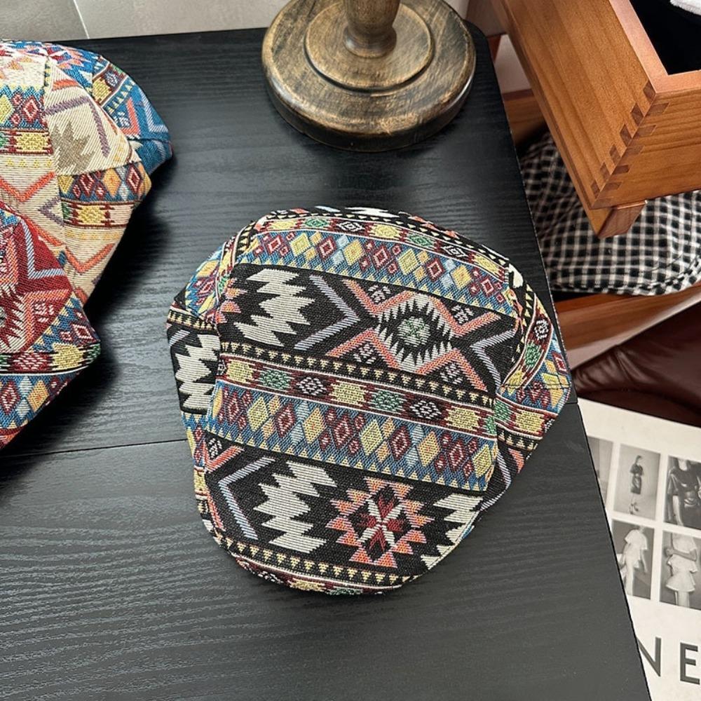 Painter Ethnic Style Berets Hat Adjustable Newsboy Flat Cap Fashion Retro Newsboy Caps  Male Female