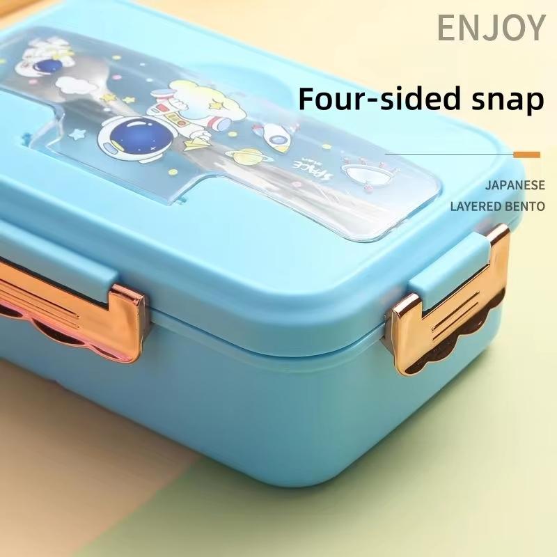 3-Grid Lunch Boxes For Children Portable Kawaii Cute Food Storage Containers Compartment Tuppers Food School Office Workers