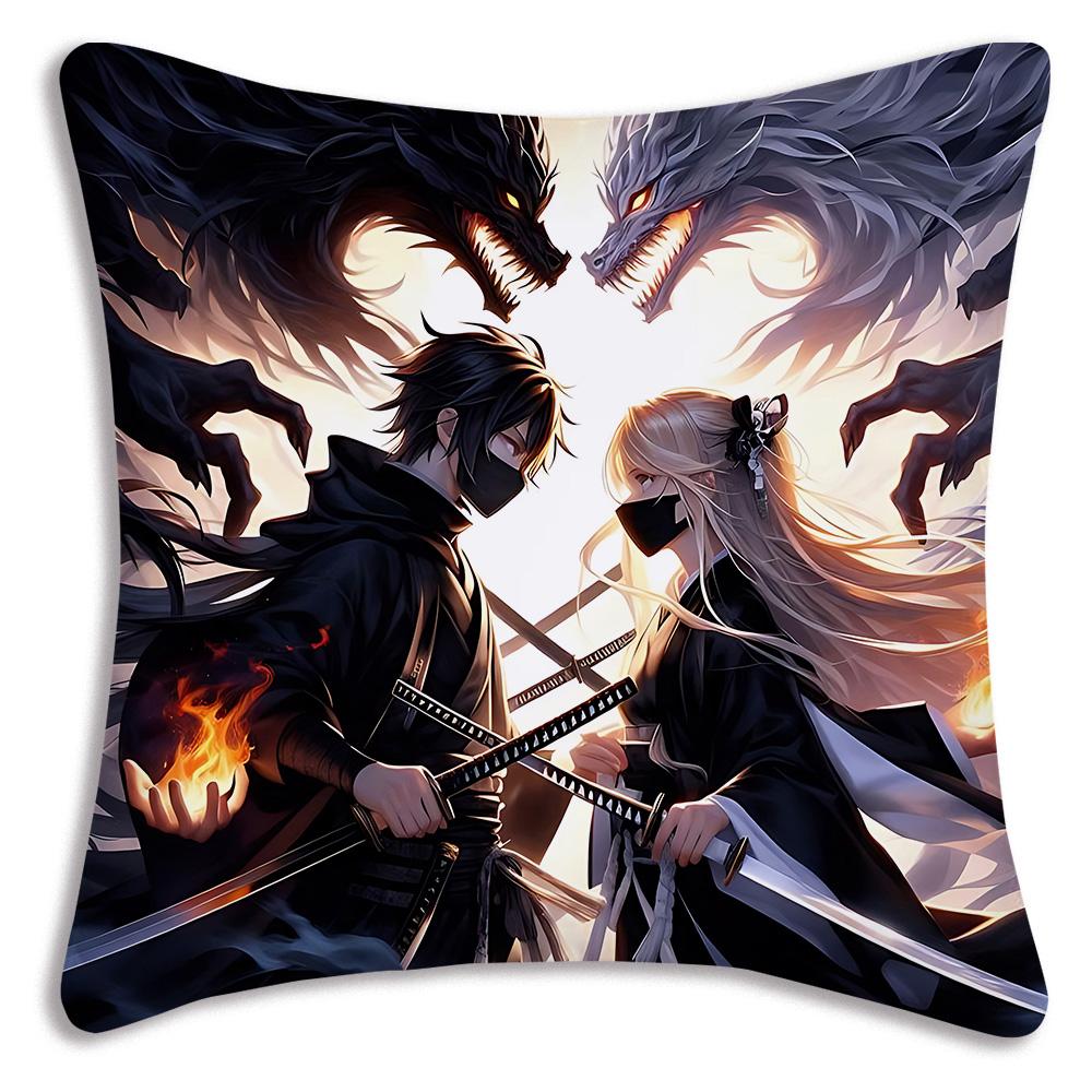 Anime For Tokyos Ghouls Pillow Covers Cartoon Sofa Decorative Home Double-sided Printing Short Plush Cute Cushion Cover
