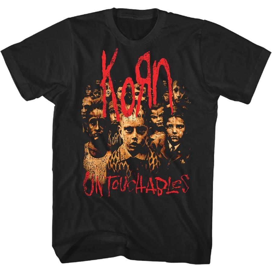 Korn Red Logo Untouchables Adult Black Short Sleeve T Shirt 90s Nu Metal Vintage Style Graphic Tees XXXXXL разноцветный