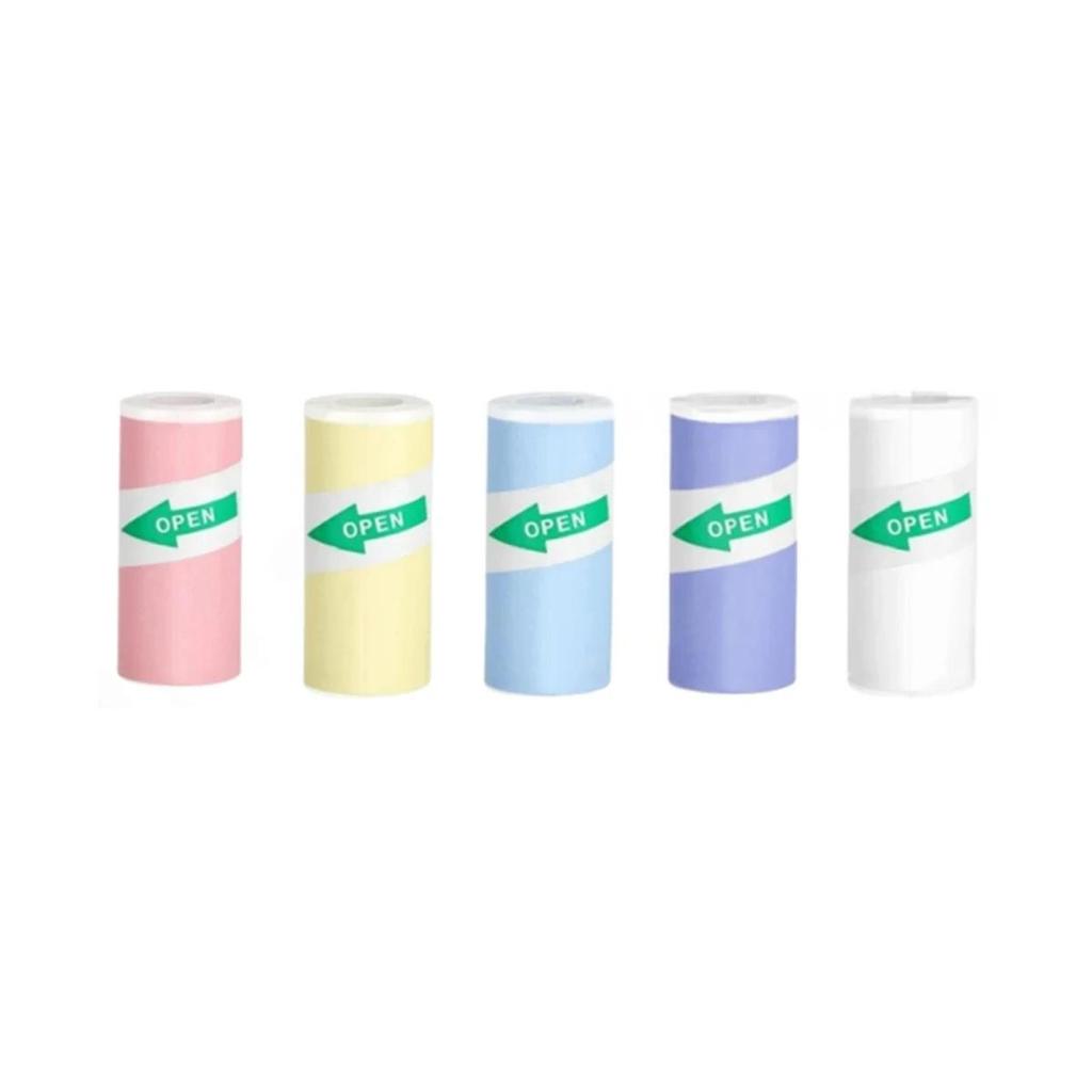 Mini Yazıcı Termal Kağıt Renkli Etiket Sticker Kendinden Yapışkanlı Termal Baskı Kağıdı Mürekkepsiz Baskı Fotoğraf Resim 57x25mm