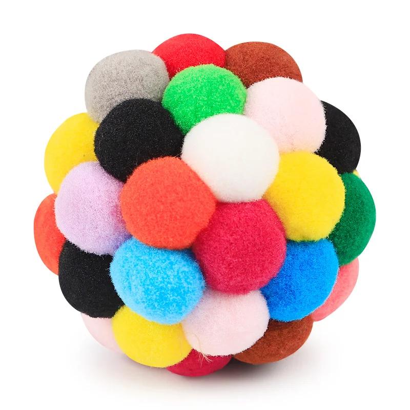 Plush Ball Squeak Toy for Large Dogs Colorful Chew Resistant Fun Pet Accessories Labrador Retriever Plaything