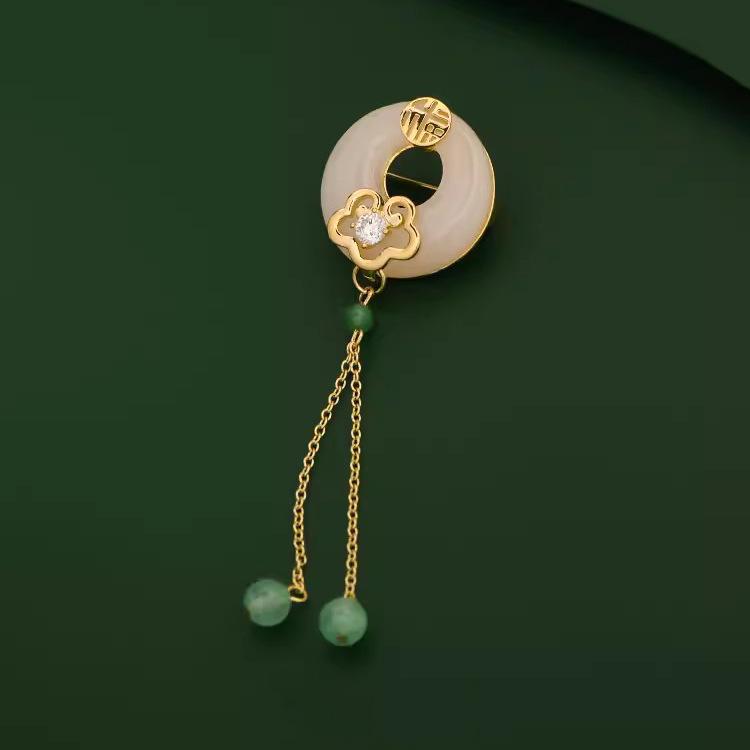 

Элегантная брошь Жуи с кисточками - Женская брошь-корсаж в древнем стиле для ципао