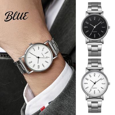 Elegante Herrenuhr Kleid Runde Zifferblatt Edelstahlarmband Quarz