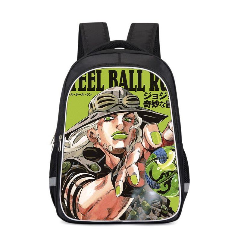 Zaino Scolastico per Bambini JoJo's Bizarre Adventure Borsa Cartoon Anime Ragazzi Ragazze 3-4 Elementare Leggero Ergonomico Tessuto Oxford
