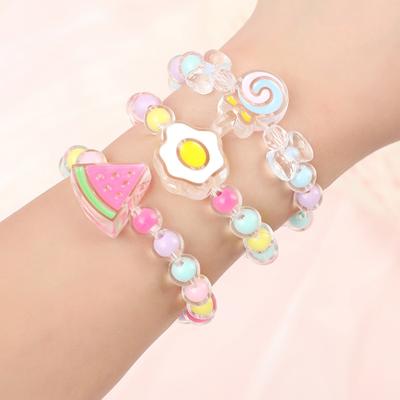 Cartoon Children's Bracelet Girl Princess Jelly Colored Beaded Cute Girl Baby Bracelet Student Jewelry