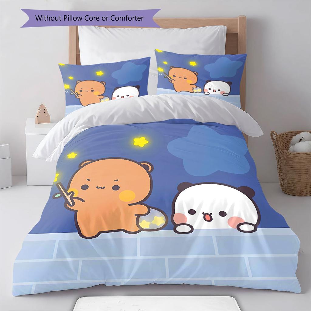 Bubu Dudu Pattern Bedding,Quilt Set Quilt Cover Pillowcase Home Birthday Gift(1 * Duvet Cover + 2 * Pillowcase, Without Core)