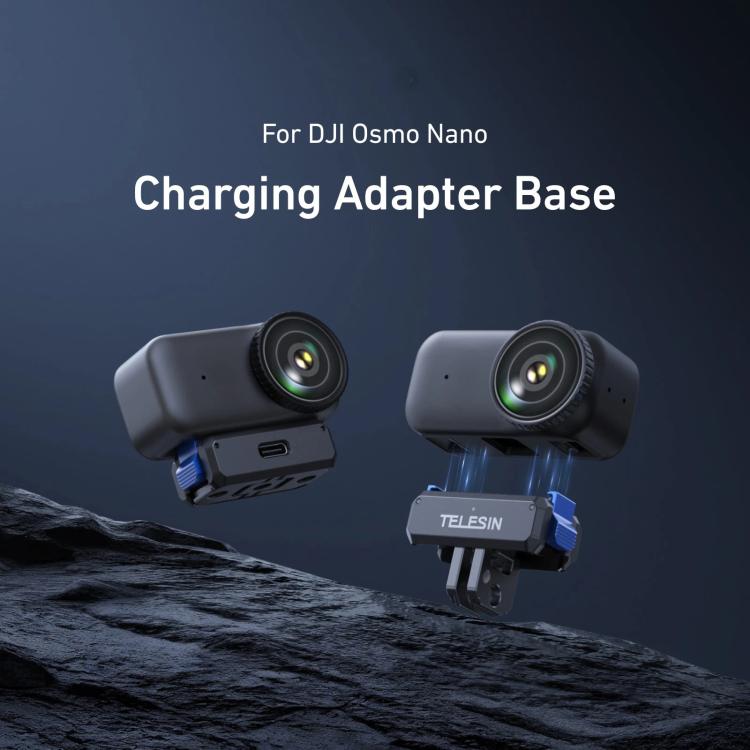 Para DJI Osmo Nano TELESIN Base de Carregamento Magnética de Liberação Rápida Suporte Adaptador Recarregável