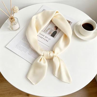 Korean Style Solid Color Silk Scarf for Women – Versatile Fashion Accessory for Spring, Summer, and Autumn