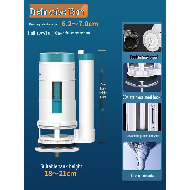 

HANDUNYOU Water-Saving Toilet Fill and 18cm Drain Valve Kit