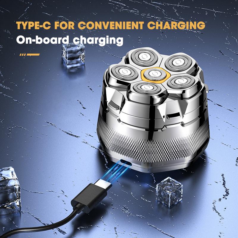 New electric shaver six-blade whole body washable shaver magnetic intelligent bald head machine