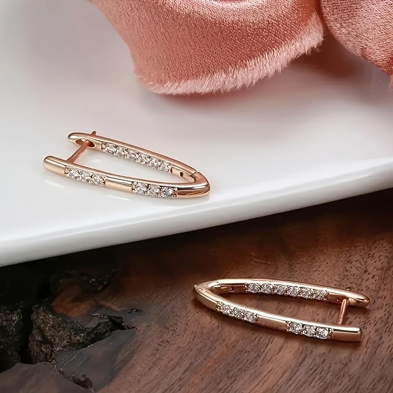 Fashionable and Luxurious V-shaped Dangle Earrings Bohemian Style Jewelry Suitable for Valentine'S Day Gifts, Daily Vacation Wear.