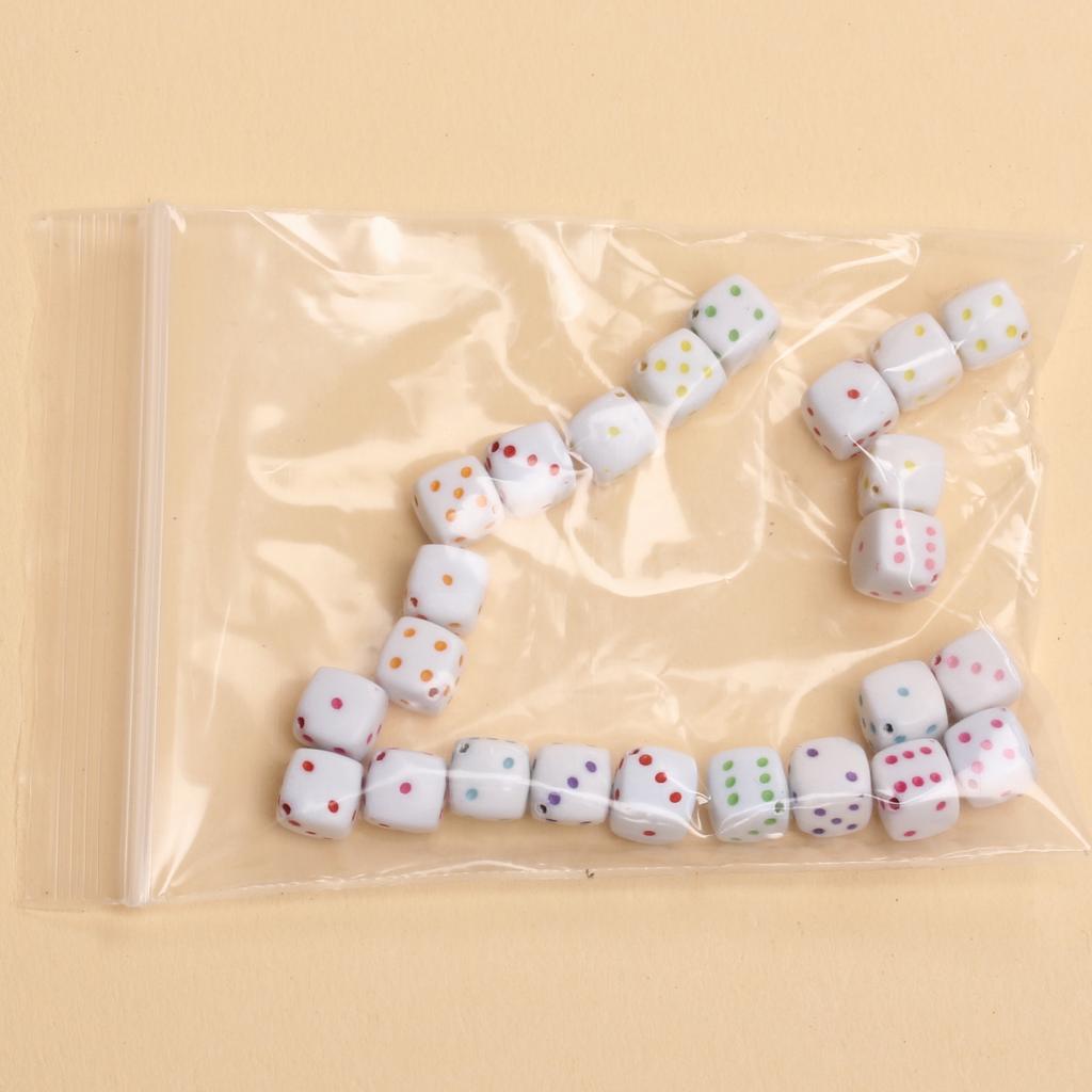 Akryl Firkantede Terningperler DIY 8mm Mellomleggsperler Tilbehør 30 stk Smykkefremstilling Armbånd Halskjede