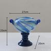 Colorful Blue Stripe Glass Vase Hydroponics Plant Pot Table Decoration Flowers Arrangement Floral Vases Room Aesthetic Decor