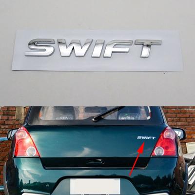 1ks pro Suzuki Swift Emblém Auto Samolepka s logem 3D Písmeno Word Zadní kufr ABS Plast Chrom Stříbrný štítek Auto odznak