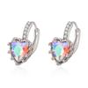 New European & American Fashion Earrings with AAA Zircon - Peach Heart Multi-Color Style