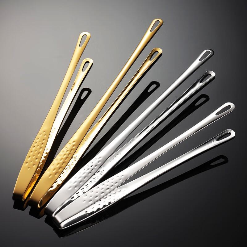 Zhaoran Korean Gold 304 Stainless Steel BBQ Tongs, Large (2-Pack)