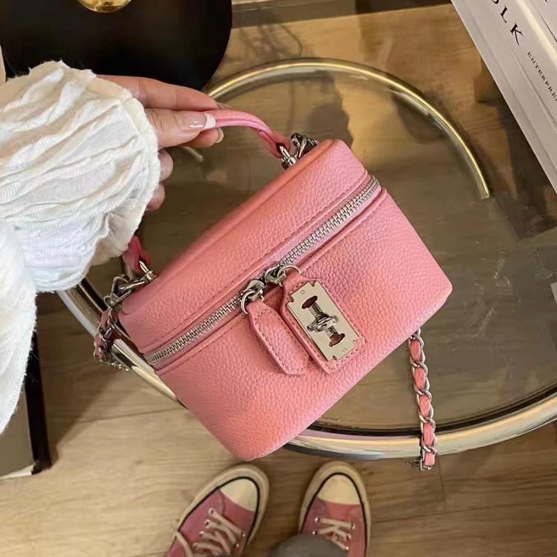 Women Square Handbags  Summer Fashion Chains Crossbody Bags Texture PU Shoulder Bag Elegant Chic Mini Mobile Phone Bags