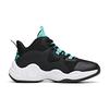 Anta Kids Asymmetrical Fabric Shock Absorbing Non-Slip Durable Breathable Mid-Top Basketball Shoes Kids Basketball Shoes Black Green A312131101-1