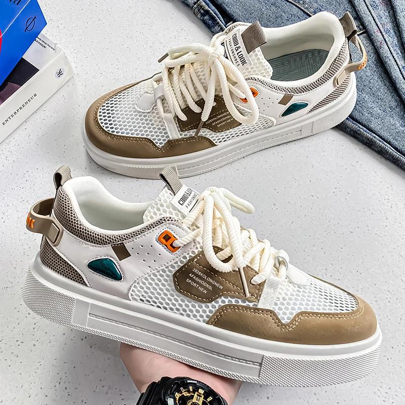 

Мода Новые Летние Мужские Туфли Вулканизированные Туфли Дышащие Мужские Кроссовки Сетка Повседневная Обувь Мужские Кроссовки Tenis Masculino zapatillas hombre 39 бежевый