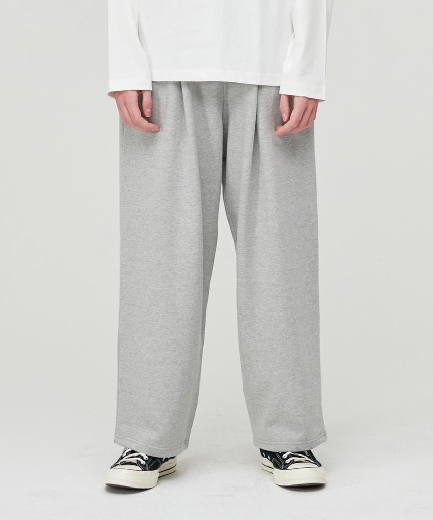 AWESOME STUDIO Pintuck Wide Sweatpants Gray