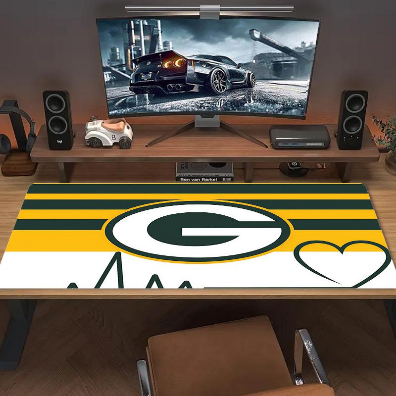 Green Bay Packers Tryck Kudde Halkfri Laptop Surfplatta Stor Musmatta XXL Mat Mini PC Spelmatta Med Låst kant