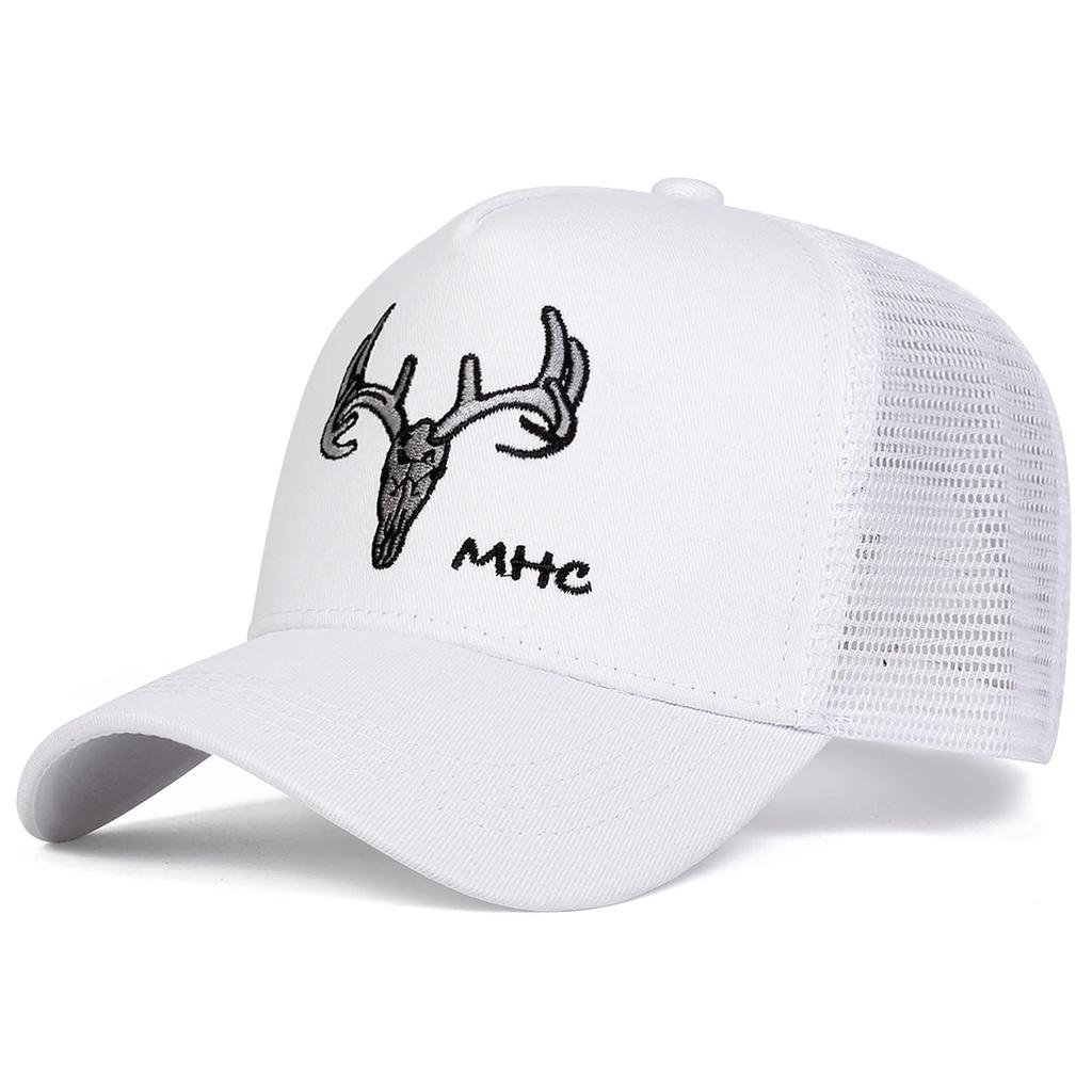 Unisex Antler MHC Embroidery Baseball Net Caps Outdoor Adjustable Spring and Summer Casual Sunscreen Hat Sports Cap