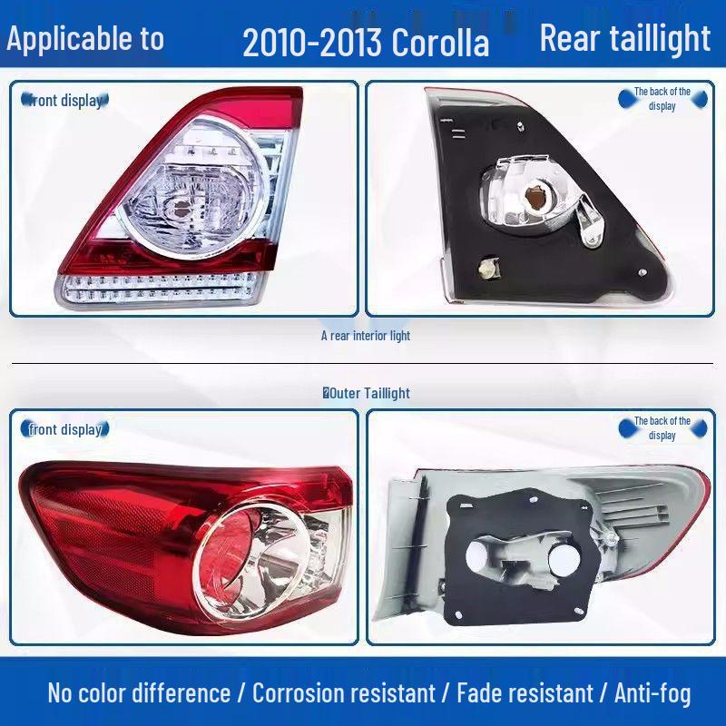 Compatible Toyota Corolla Taillight Cover for 07-09, 10-13 Models - Rear Headlight Brake Light Half Assembly