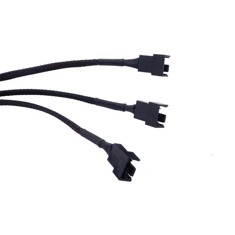 10Pcs 1 to 3 Way Splitter Cable Sleeved 4 Pin PWM Fan Connector Extension Cables