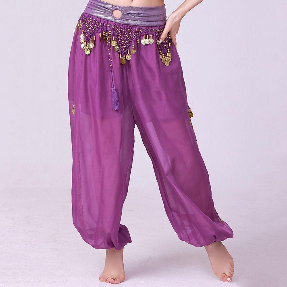 Fashion Sequin Belly Dance Pants Loose Performance Wear Loose Pants Tassel Belly Dance Accessories Sequin Dancing Trousers Dance