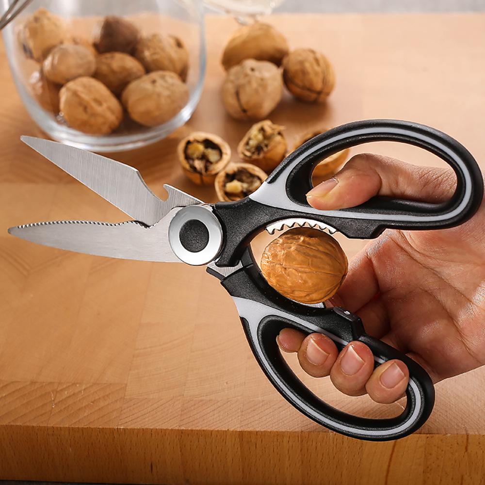 Large Stainless Steel Multifunctional Kitchen Scissors for Cutting Vegetables, Fish, Chicken, Duck, and Barbecue