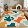 Tappeto A Pelo Corto con Impronta di Zampa di Cane Grande Beige Tappeto per Animali Domestici per Soggiorno Boho Tappetino per Nursery Regalo per Cucciolo Impermeabile Decorazione Interna