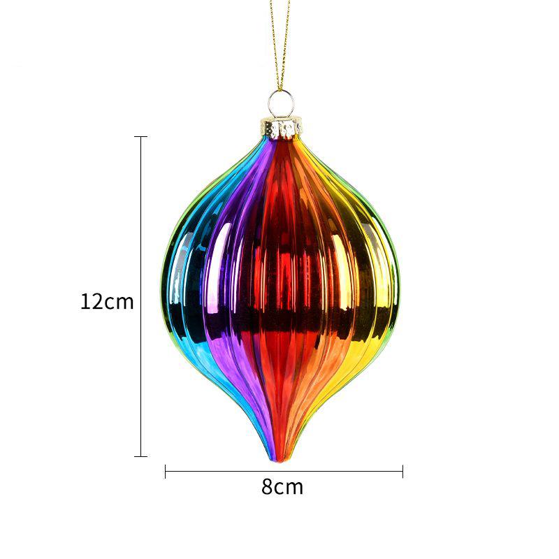 Christmas Ornaments Rainbow Glass Ball Pendant Holiday Gifts Christmas Tree Scene Decoration Colorful Hanging Ball Accessories