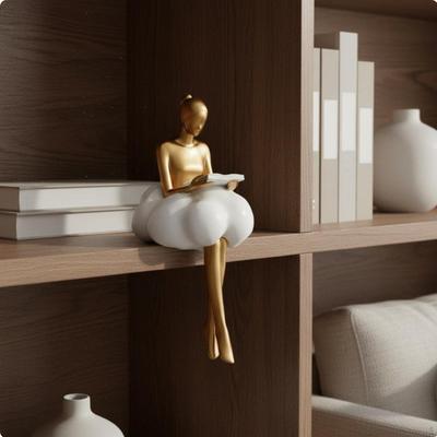 Airy Girl Statue Creative Design Ballet Dancer Ornament Modern Abstract Human Figurine for