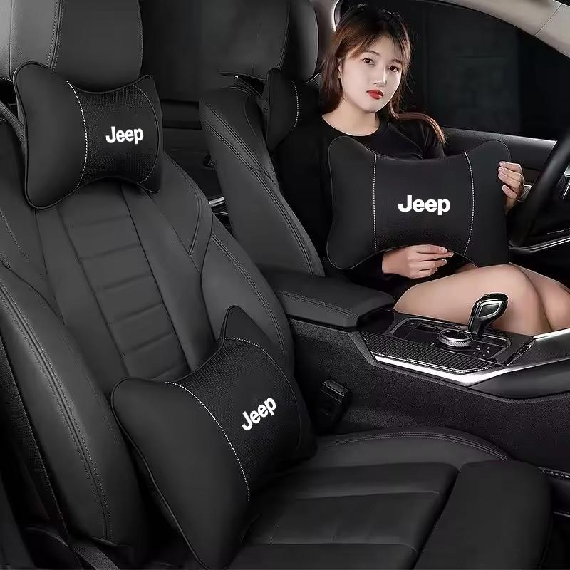 Car Seat Headrest Waist Pillow Head Neck Lumbar Support For Jeep Renegade Wrangler JL JK Gladiator Grand Patriot Willys Liberty