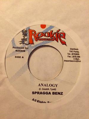 7inch Record SPRAGGA BENZ - Analogy NONE Rookie Producti Jamaica Reggae, Ska & Dub Used