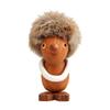NordicThemed Wooden Figurine Nordic with Faux Fleece Hair Compact Tabletop Display