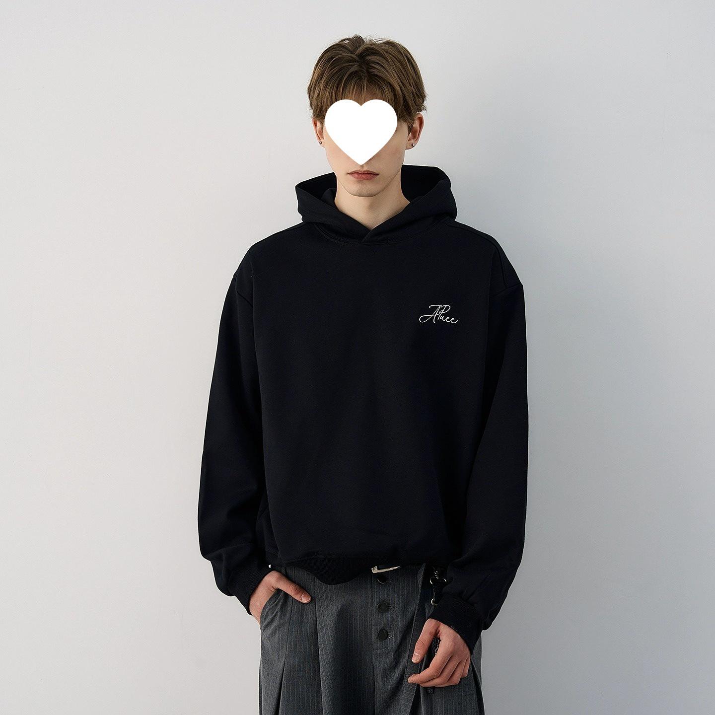 Retro American Style Embroidered Cotton Hoodie - Unisex, Simple & Versatile Loose Fit 3XL