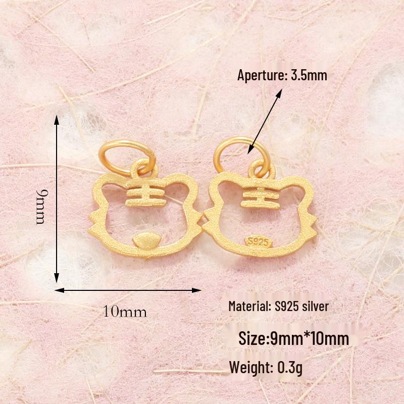 S925 Silver Gold-Plated Butterfly Abacus Pendant with Fu Character for DIY Bracelet & Necklace