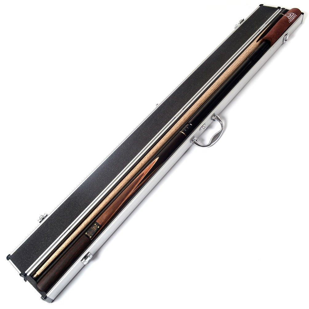CUESOUL 57" Handcrafted 3/4 Jointed Snooker Cue with Extension and Aluminum Cue Case (D309)
