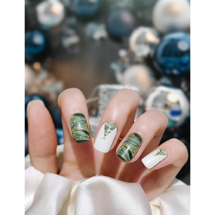 Semi Cured Gel Nail Strips, 20 pcs Nail Wraps, Glaze Gel Nail Stickers, Salon Quality French Manicure, Full Decal Gel Polish Strips, Long Lasting