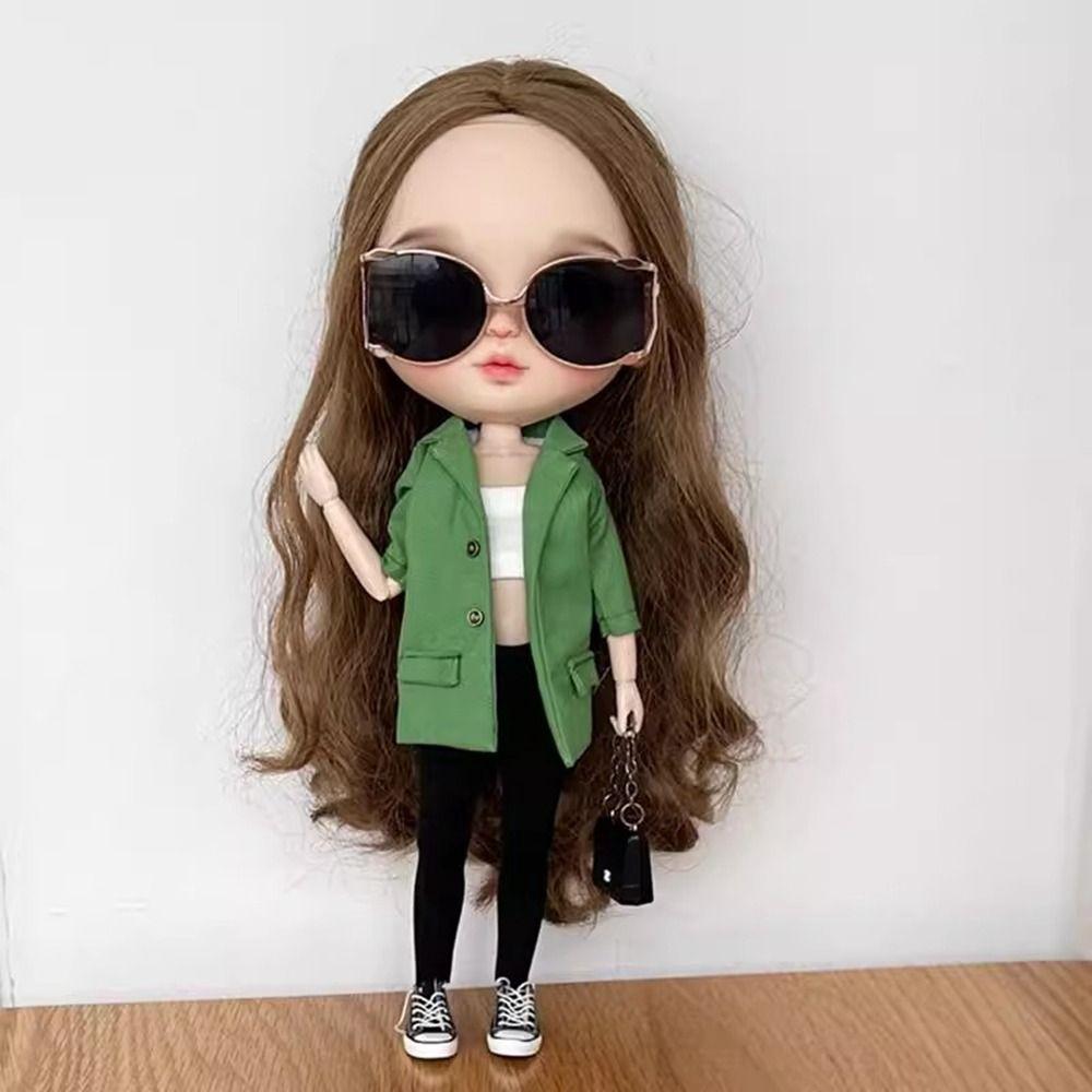 Girl Gift Toys Leather Jacket Jeans Pants for Azone/OB24/OB27 28-30cm Doll for Blyth 1/6 Doll
