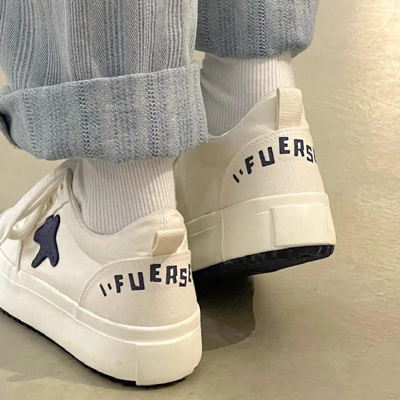 Niche Design Girls White Shoes Flat Casual Canvas Shoes Trendy Versatile New Board Shoes