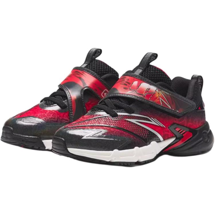 Anta Kids Flying Knight Comfortable Non-Slip Low-Top Running Shoes Kids sneaker Black Red Silver 312439968-3