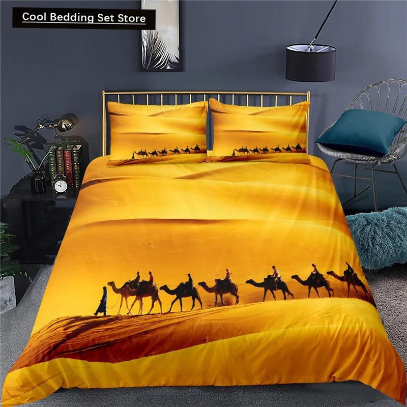 Comforter 3D Desert Camel King Queen Size Brown Animal Bedding Set Kids Teens Adults Cute Wildlife Soft Polyester